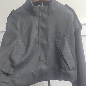 NWT The Drop | Dark Grey Cropped Mock Neck Jacket| Size XL